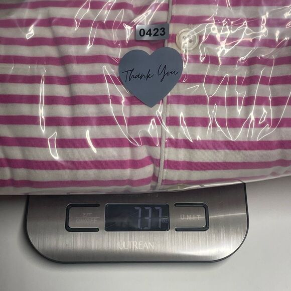 J Crew Pink and White Striped Sleep Shirt N0423 - Picture 7 of 7
